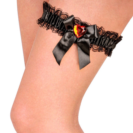 Mustat sukkanauhat punaisella timanttisydämellä