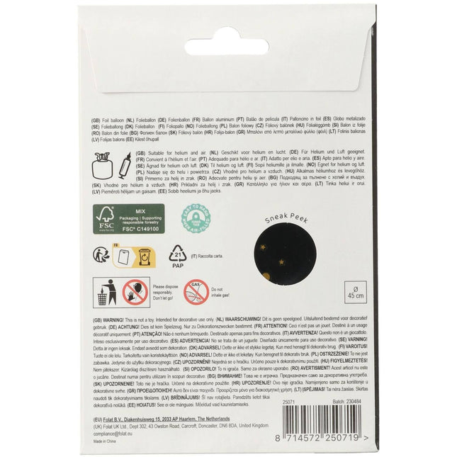 30 vuotta helium ilmapallo musta kulta tyhjä 45cm