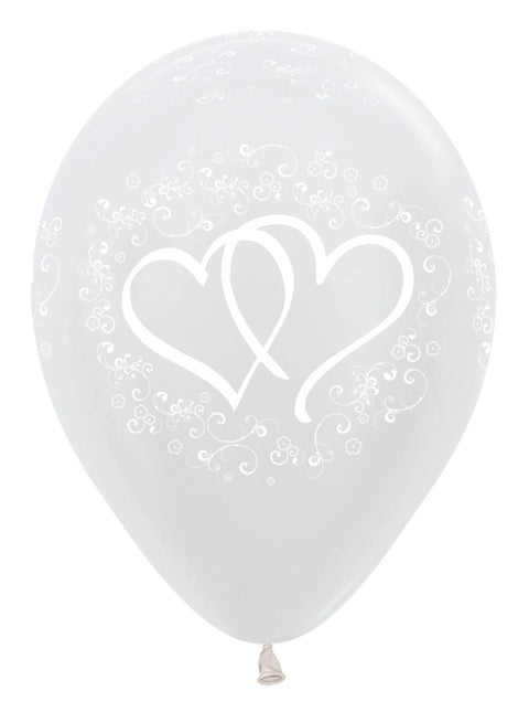 Ilmapallot Entwinted Hearts Pearl White 30cm 25kpl Ilmapallot 25kpl
