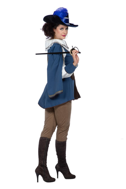 Muskettisoturin puku Ruskea Sininen Ladies