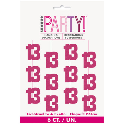 13 vuotta roikkuu koristelu vaaleanpunainen 1.52m