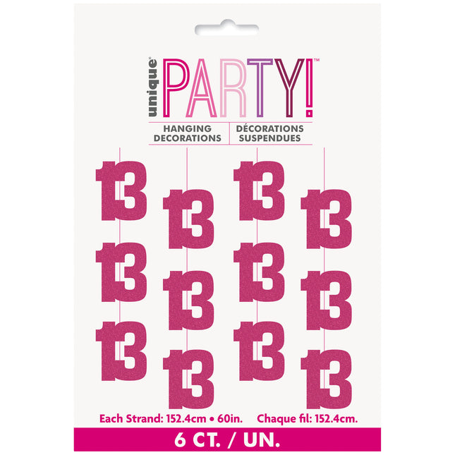 13 vuotta roikkuu koristelu vaaleanpunainen 1.52m