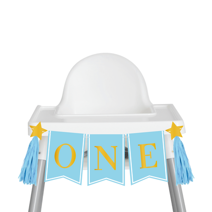 1 vuoden koristelu paketti Sininen syöttötuoli