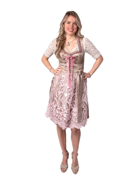 Gold Pink Dirndl Mekko Oktoberfest Hyvät 2 kpl