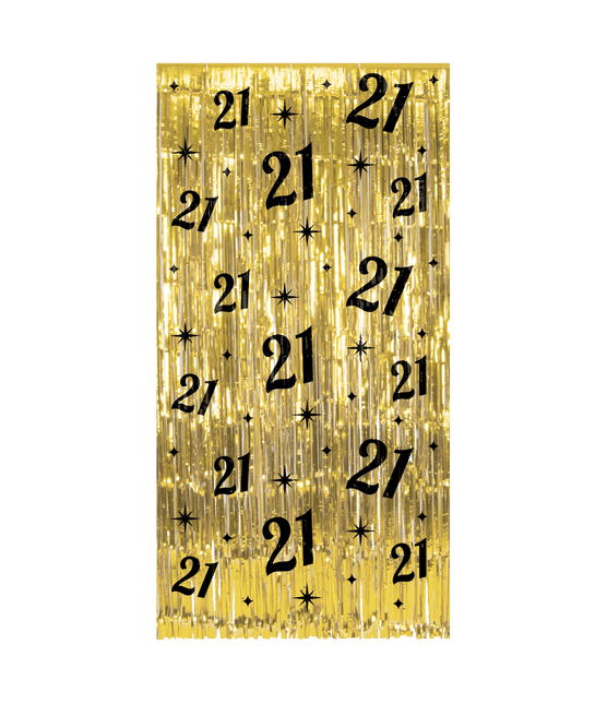 21 vuotta Oven verho Kultainen musta