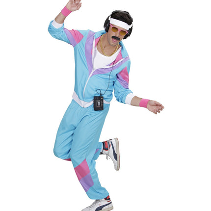 Neon 80S Verryttelypuku Fault sininen