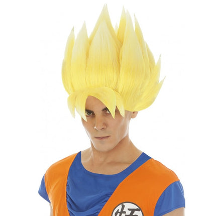 Goku Saiyan peruukki keltainen Dragon Ball Z