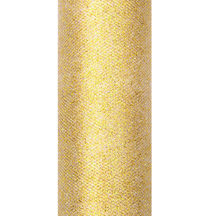 Kultainen Tulle Roll Glitter 15cm 9m