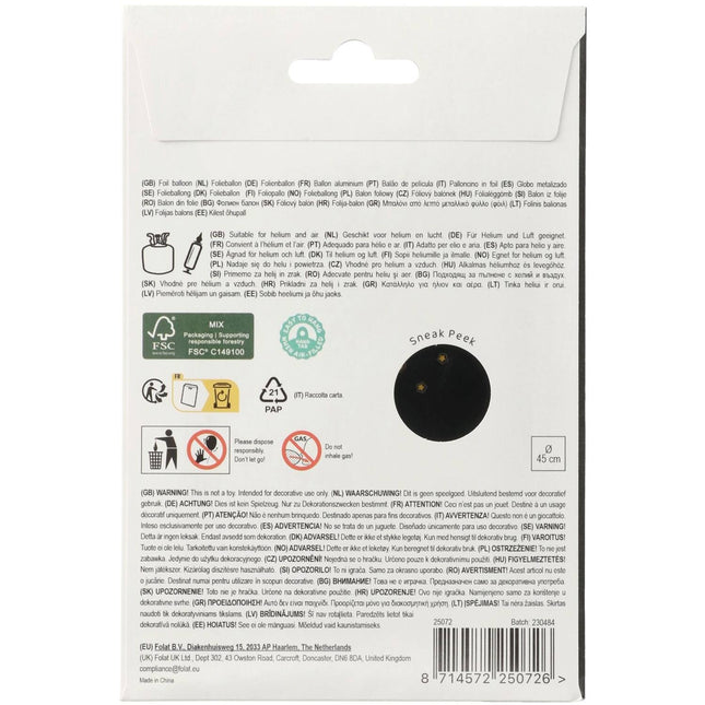 40 vuotta helium ilmapallo musta kulta tyhjä 45cm