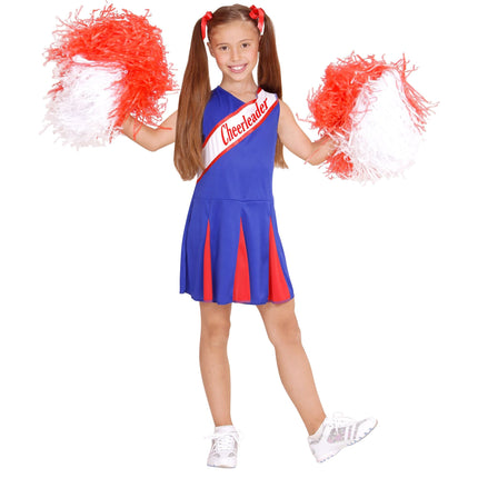 Cheerleader puku sininen punainen tyttö
