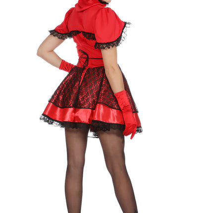 Naisten hupullinen mekko punainen