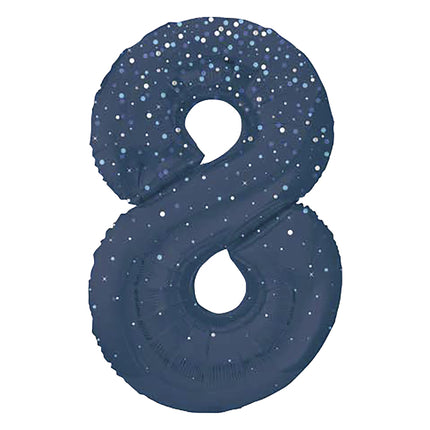 8 vuoden kuva ilmapallo tummansiniset pisteet 86cm