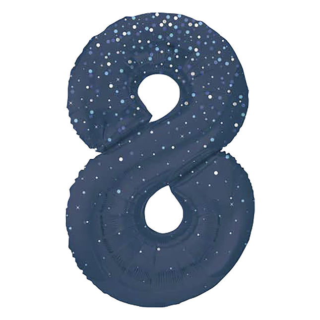 8 vuoden kuva ilmapallo tummansiniset pisteet 86cm