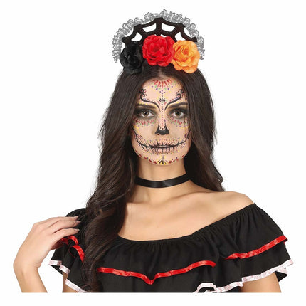 Oranssi punainen hiusnauha hunnun kanssa