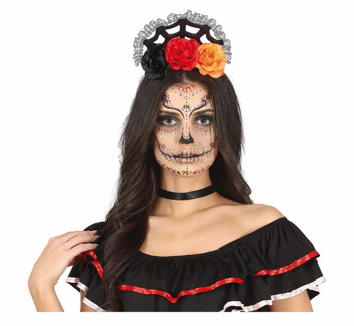 Oranssi punainen hiusnauha hunnun kanssa