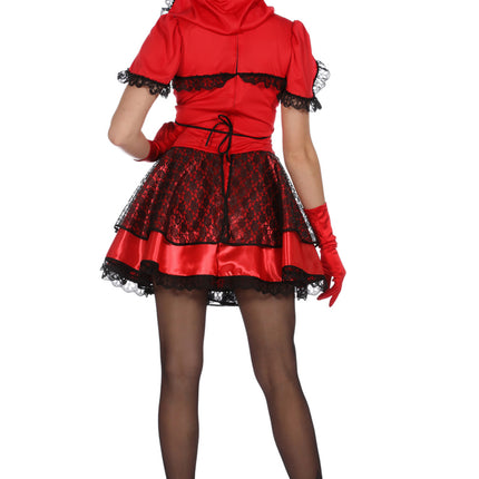 Naisten hupullinen mekko punainen