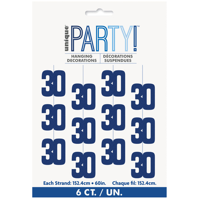 30 vuotta roikkuu koristelu sininen 1.52m
