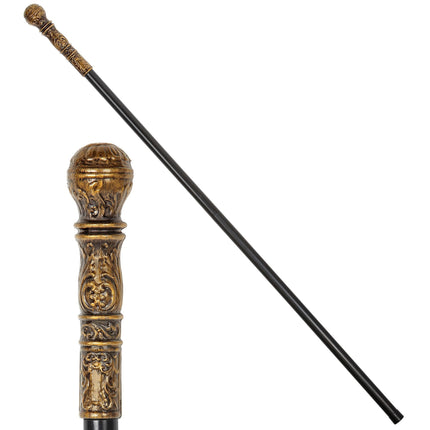 Musta kultainen kävelykeppi 108cm