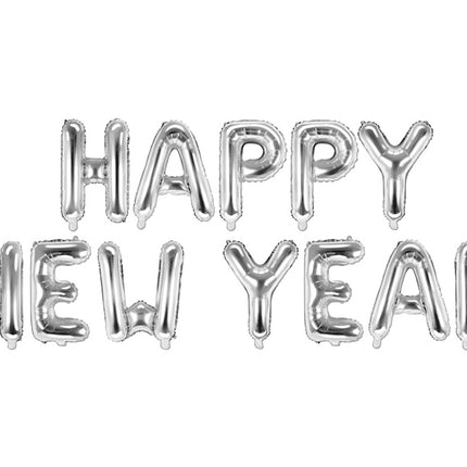 Hopea ilmapallot asetettu onnellista uutta vuotta tyhjä