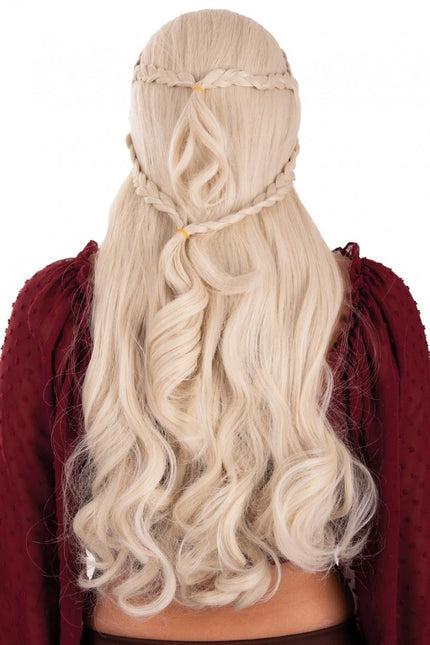 Peruukki Queen Dainerys pitkä punoksilla vaalea vaalea