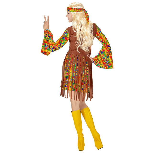 Hippie 60S puku Ruskea Naisten 3 kpl