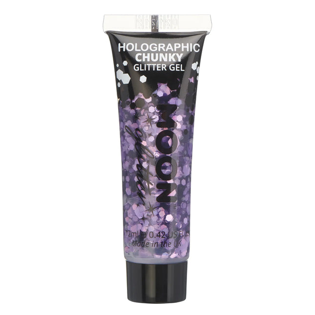 Moon Glitter Holografinen Chunky Glitter Gel Purple 12ml