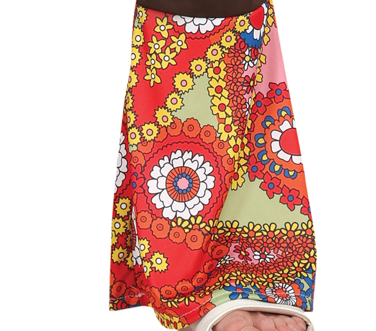 Hippie 60S puku värilliset miehet ruskealla liivillä