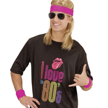 Neon pinkki hikinauhat 2 kpl