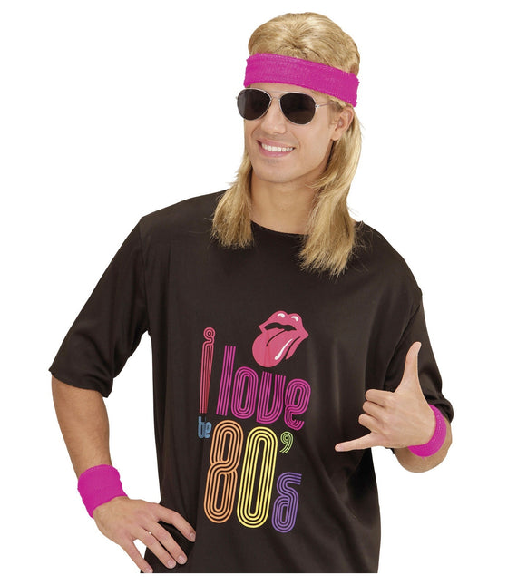 Neon pinkki hikinauhat 2 kpl