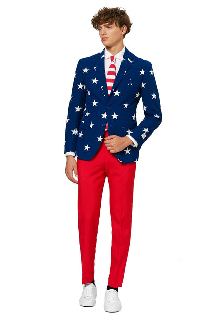 USA Tähdet raidat puku Miehet OppoSuits puvut