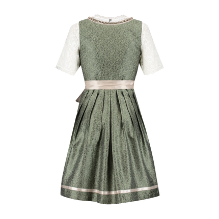 Vaaleanpunainen Valkoinen Creme Dirndl Mekko Oktoberfest Hyvät Jaquard Harmaa Harmaa