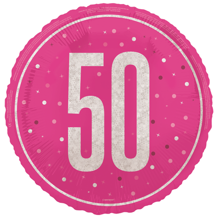 50 vuotta Helium ilmapallo vaaleanpunainen tyhjä 45cm