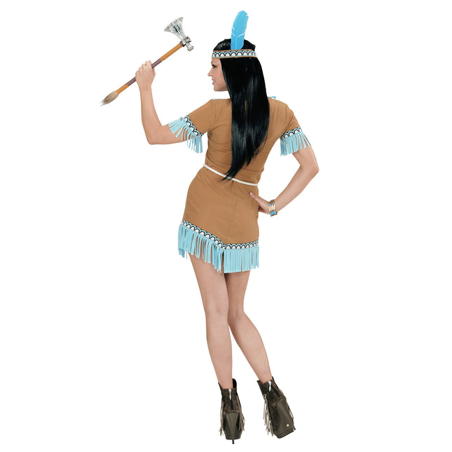 Intialainen mekko ruskea sininen Hyvät naiset