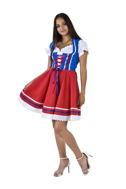 Oktoberfest Dirndl Mekko Oktoberfest Punainen Sininen Hyvät 2 kappaletta