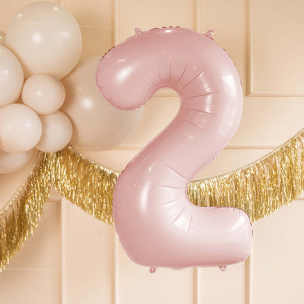 2 vuoden kuva ilmapallo vaaleanpunainen tyhjä 72cm