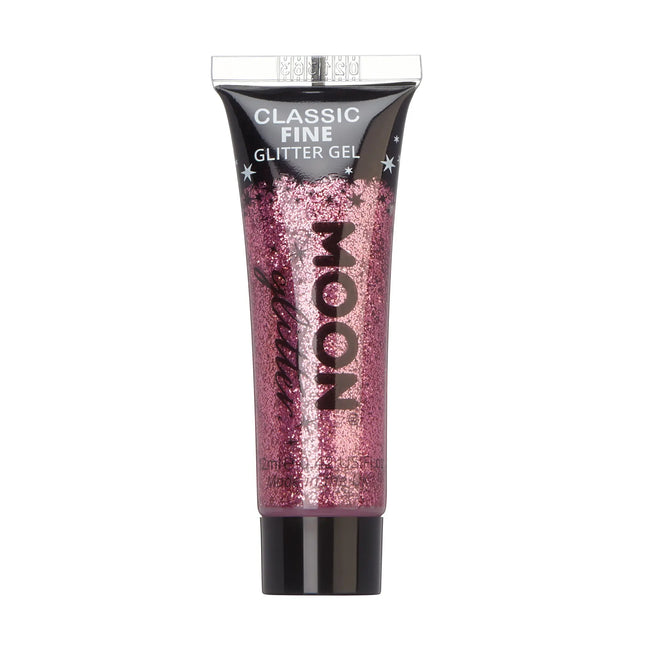 Moon Glitter Classic hieno glittergeeli vaaleanpunainen 12ml