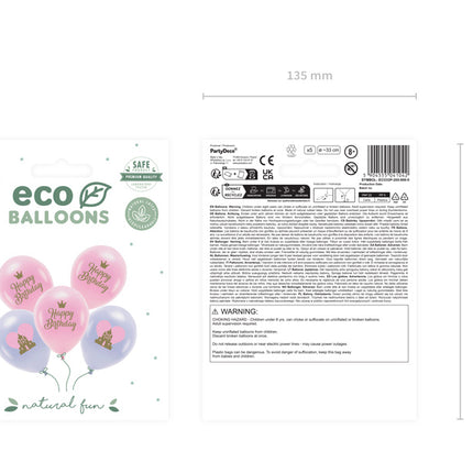 Hyvää syntymäpäivää ilmapallot violetti vaaleanpunainen 26cm 5kpl