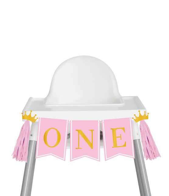 1 vuosi koristelu paketti vaaleanpunainen syöttötuoli