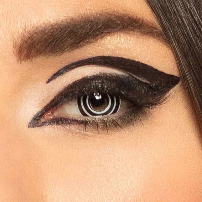 Mustat värilliset linssit Valkoinen spiraali 3Mnd