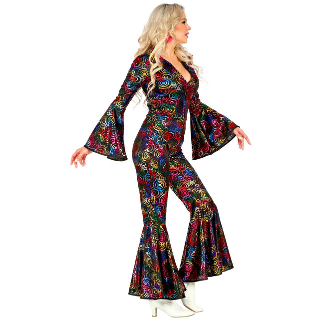 Disco 70S Jumpsuit Värilliset Naisten ympyrät
