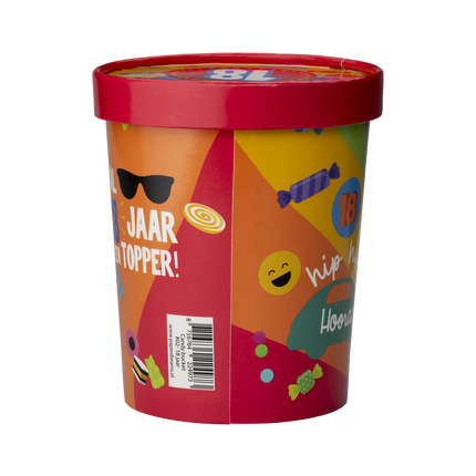 Värillinen karkkitarjotin 18 vuotta 12cm