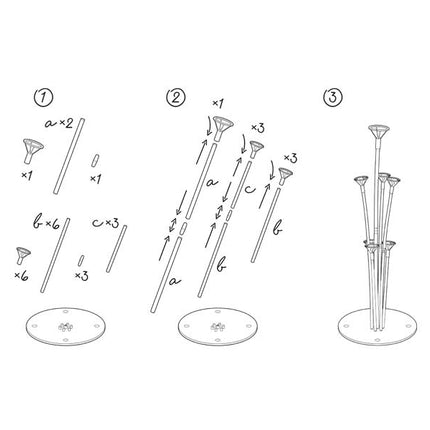 Valkoinen ilmapalloteline 72cm