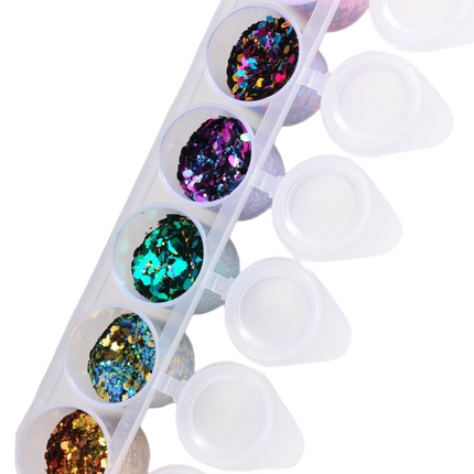 Värilliset glitterit hullu