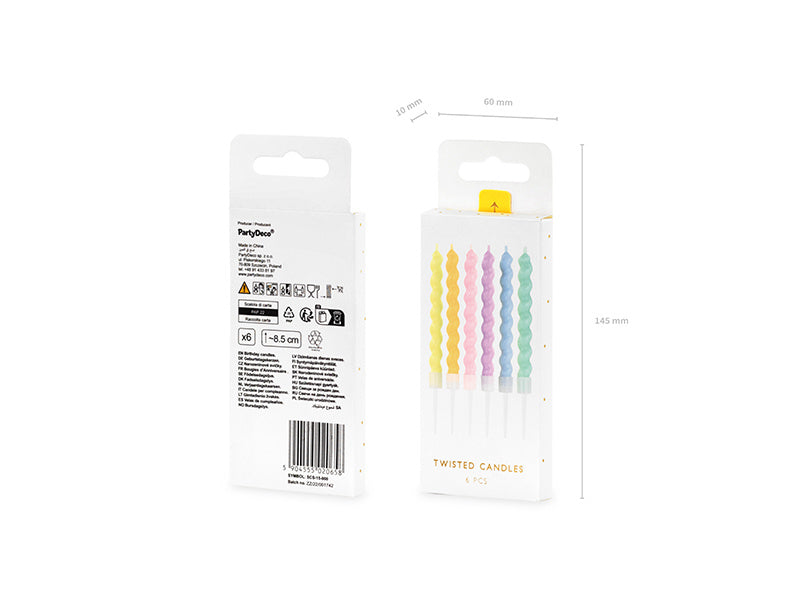 Pastelli kynttilöitä 8.5cm 6kpl