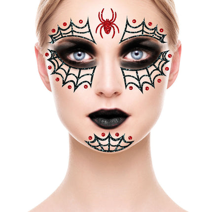 Halloween Face Tarrat Spider Glitter 20cm
