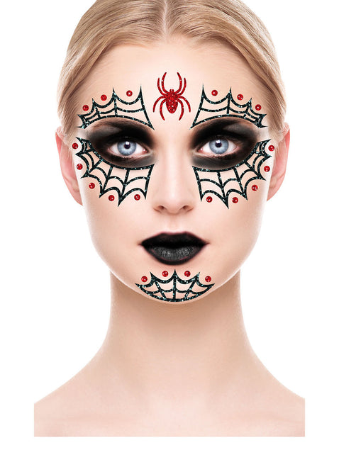 Halloween Face Tarrat Spider Glitter 20cm