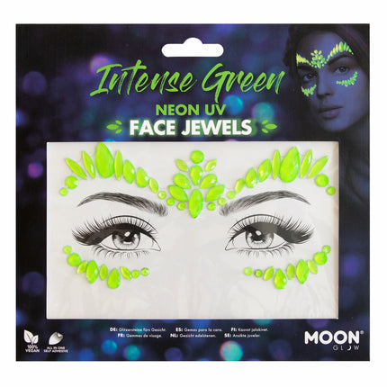Moon Glow Neon UV kasvojen korut Intense Green (Intensiivinen vihreä)