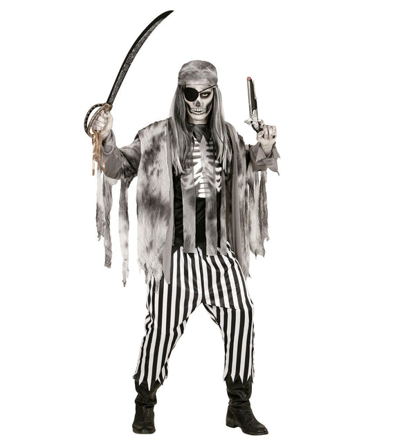 Halloween puku Musta Valkoinen Miesten Ghost Pirate