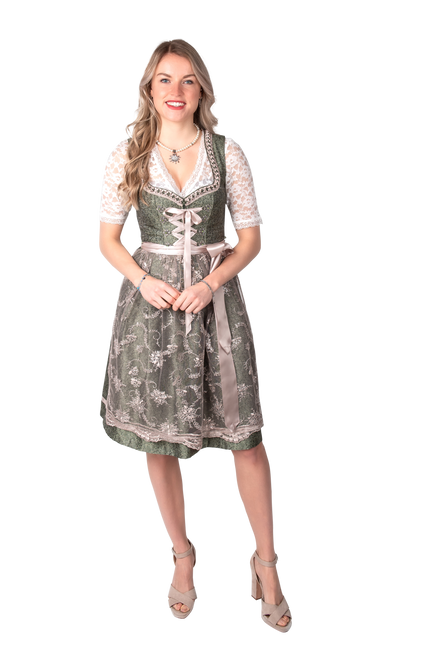 Vaaleanpunainen Valkoinen Creme Dirndl Mekko Oktoberfest Hyvät Jaquard Harmaa Harmaa