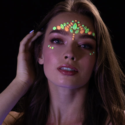 Moon Glow Hehkuva pimeässä kasvojen jalokivet vaaleanpunainen flamingo